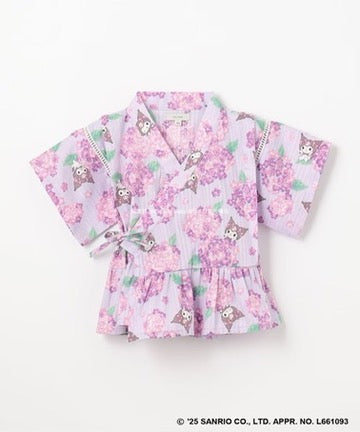 Japanese children's clothing aF#a325 x Sanrio Jinbei Japanese Kimono 90-130cm Girls Summer TOPS PANTS Japanese Summer Festival Special