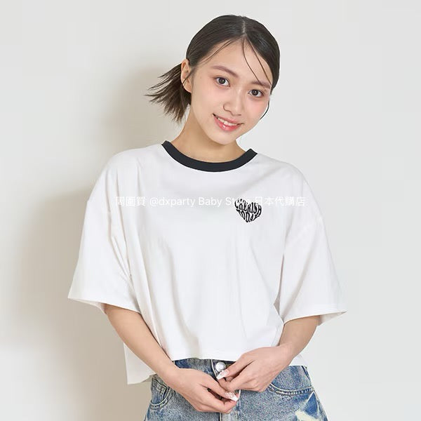 Lovetoxic Japanese children's clothing heart-shaped letter print top 140-170cm girls summer TOPS