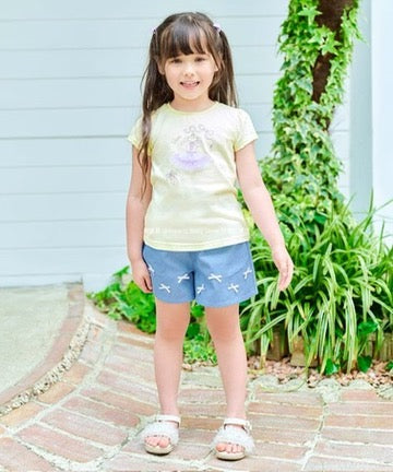 Japanese children's clothing aF#a325 3D printed top 90-160cm girls summer TOPS