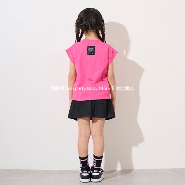 Japanese children's clothing X-girl Stages rivet side pleat skirt 90-140cm girls summer SKIRTS