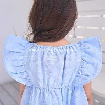 Japanese children's clothing Ly# mine ruffle sleeve top 100-150cm girls summer TOPS