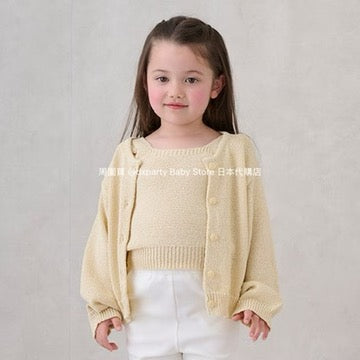 Japanese children's clothing pe#main knitted suspender jacket two-piece set 80-130cm girls summer outerwear tops