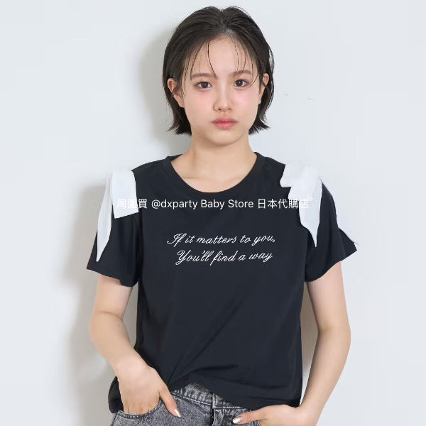 Lovetoxic Japanese children's clothing contact cold bow top 140-160cm girls summer TOPS
