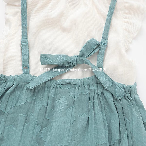 Japanese children's clothing pe#main top and suspender skirt set 80-130cm girls summer dress tops