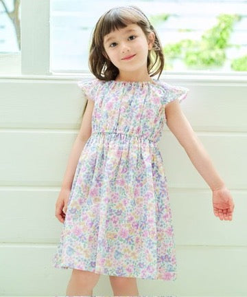 Japanese children's clothing aF#a325 small flying sleeve dress 90-160cm girls summer dresses