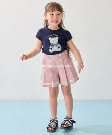 Japanese children's clothing aF#a325 3D printed top 90-160cm girls summer TOPS