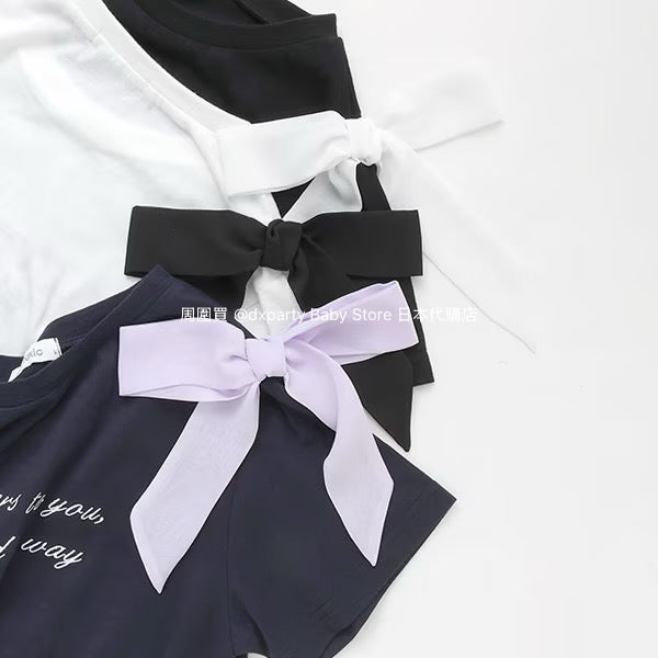 Lovetoxic Japanese children's clothing contact cold bow top 140-160cm girls summer TOPS