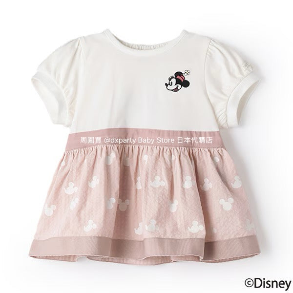 Japanese children's clothing pe#main x Disney patchwork top 80-130cm girls summer TOPS