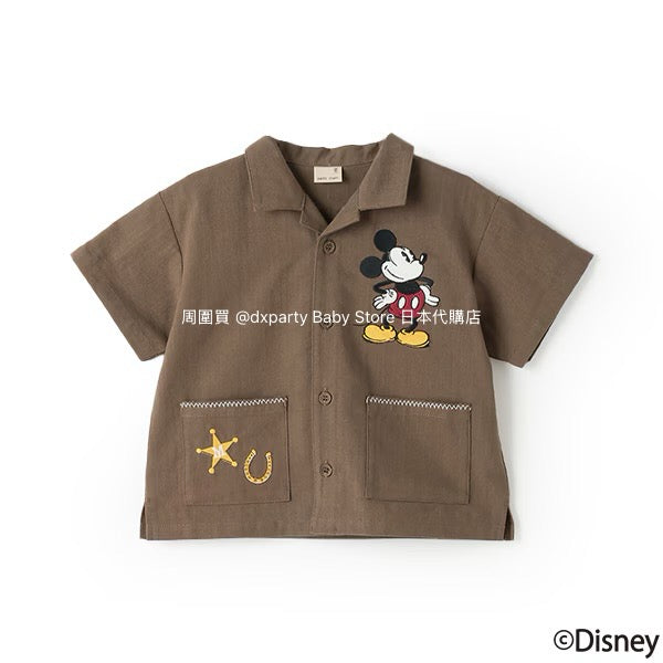 Japanese children's clothing pe#main x Disney shirt 80-130cm boys' summer TOPS