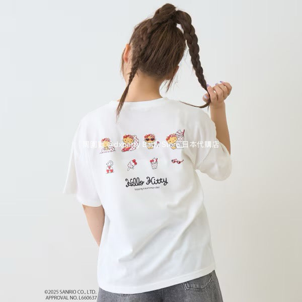 Lovetoxic x Sanrio Japan-Style Hello Kitty Cold-Contact Print Top (130-160cm) for Girls (Summer)