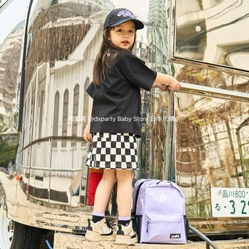 Japanese X-girl Stages Casual Two-Piece Set (90-140cm) for Girls (Summer TOPS SKIRTS)
