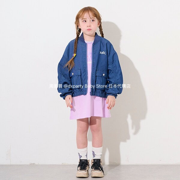 Japanese children's clothing X-girl Stages glitter bubble logo dress 80-140cm girls summer dresses