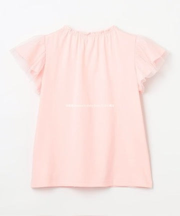 Japanese children's clothing aF#a325 mesh sleeve top 100-160cm girls summer TOPS