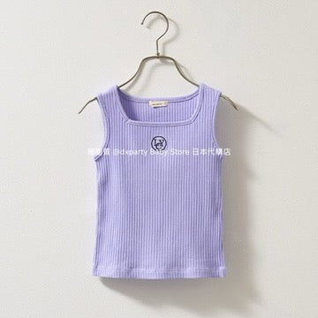 Japanese children's clothing Ly# mine square neck vest 100-150cm girls summer TOPS