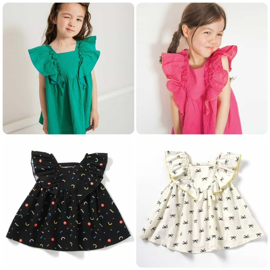 Japanese children's clothing BREEZE small flying sleeve top 80-140cm girls summer TOPS
