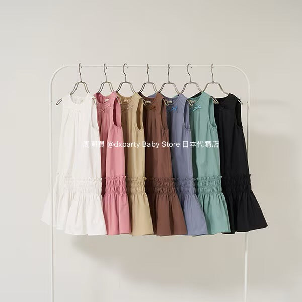 Japanese children's clothing Ly# mine bow vest dress 100-150cm girls summer dresses
