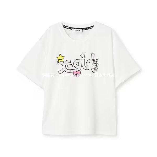 Japanese children's clothing X-girl Stages contact cool water absorption quick dry color changing print top 80-140cm girls summer TOPS