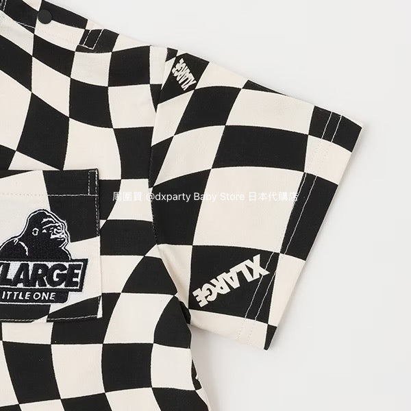 Japanese children's clothing XLARGE KIDS twisted plaid top 80-140cm boys' summer TOPS