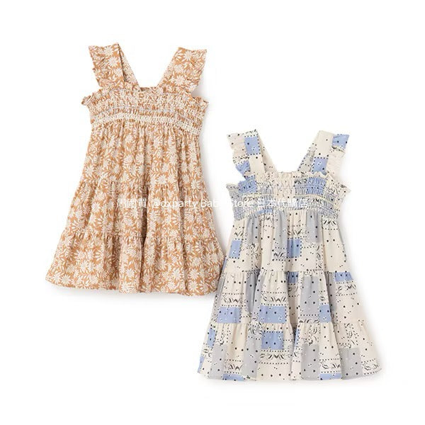Japanese children's clothing pe#main pleated suspender dress 80-130cm girls summer dresses
