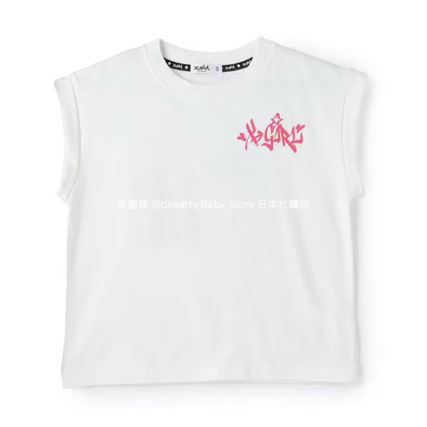 Japanese children's clothing X-girl Stages skateboard girl print top 90-140cm girls summer TOPS