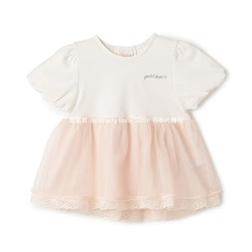 Japanese children's clothing pe#main ruffled mesh top 80-130cm girls summer TOPS