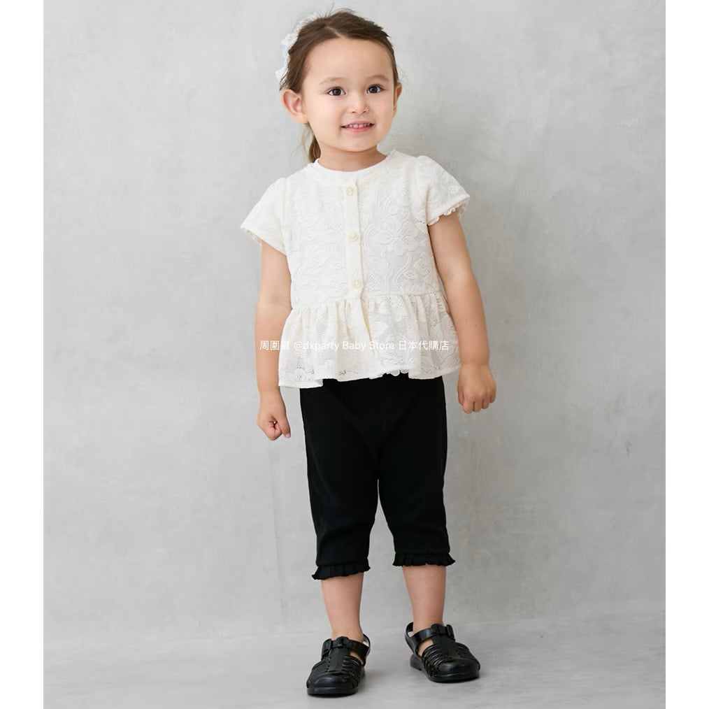 Japanese children's clothing pe#main lace skirt shirt 80-130cm girls summer TOPS