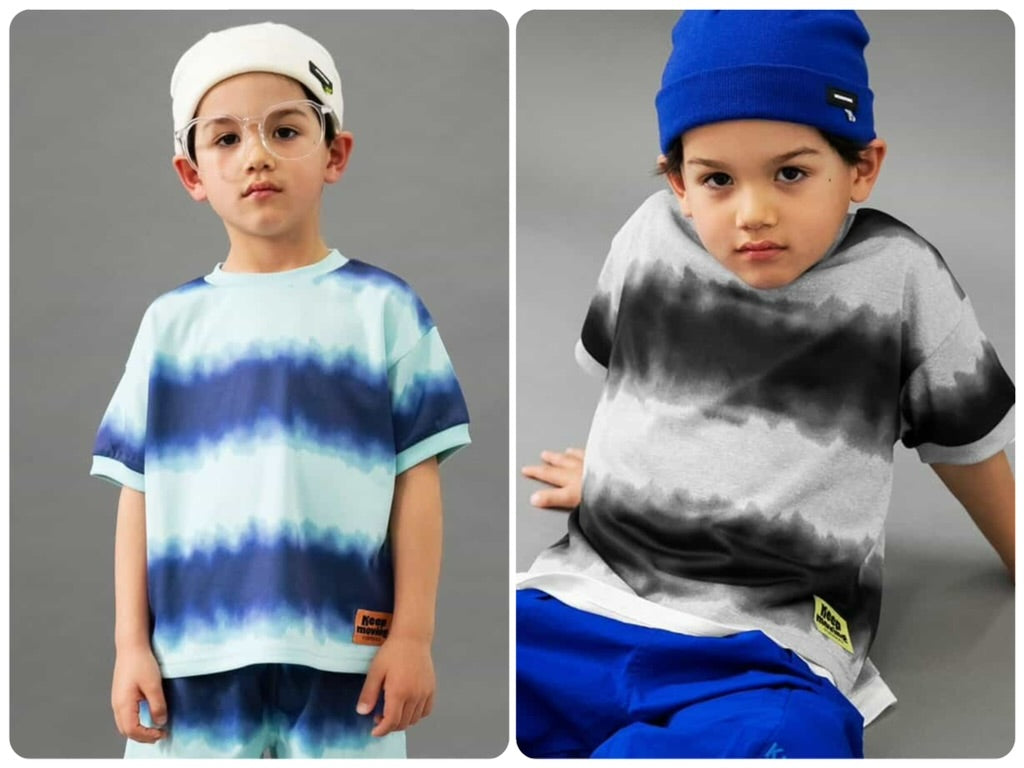 Japanese children's clothing BREEZE tie-dye print top 90-160cm boys' summer TOPS