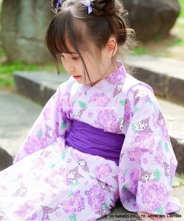 Japanese children's clothing aF#a325 x Sanrio 2Way Yukata Japanese Kimono 110-150cm Girls Summer Outerwear Skirts Japanese Summer Festival Special