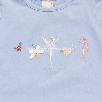Japanese children's clothing pe#main contact cool embroidered top 80-130cm girls summer TOPS