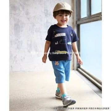 Japanese children's clothing pe#main x Shinkansen Railway Top 80-130cm Boys Summer TOPS Railway Series