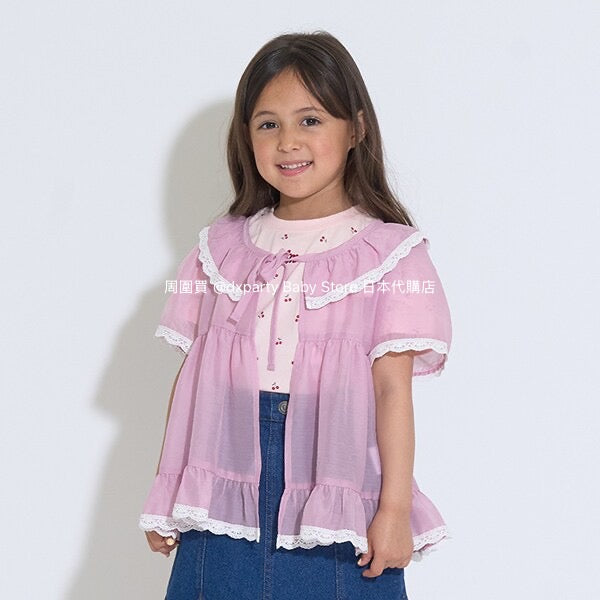 Japanese children's clothing Ly# mine chiffon coat shirt 100-150cm girls summer TOPS OUTERWEAR