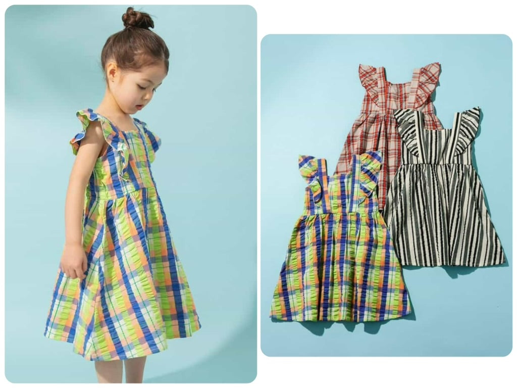 Japanese children's clothing BREEZE small flying sleeve dress 80-140cm girls summer dresses