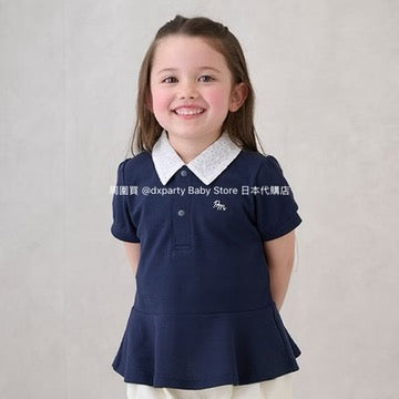 Japanese children's clothing pe#main ruffled top 80-130cm girls summer TOPS