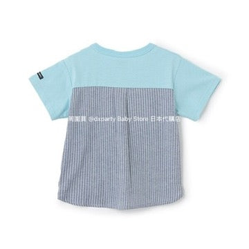 Japanese children's clothing pe#main x Shinkansen badge top 80-130cm boys' summer TOPS railway series