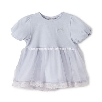 Japanese children's clothing pe#main ruffled mesh top 80-130cm girls summer TOPS