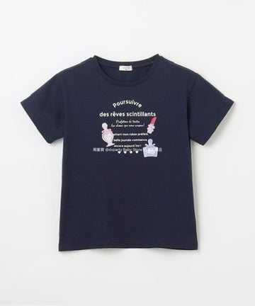 Japanese children's clothing aF#a325 perfume print top 100-160cm girls summer TOPS