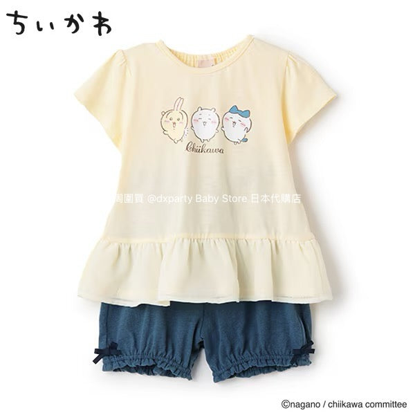 Japanese children's clothing pe#main x Chiikawa ちいかわ pajamas 90-130cm girls' summer pajamas series