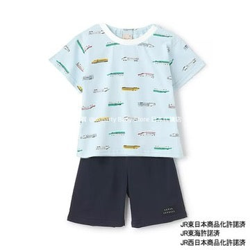Japanese children's clothing pe#main x Shinkansen pajamas 80-130cm boys' summer railway series pajamas series