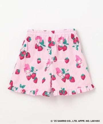 Japanese children's clothing aF#a325 x Sanrio Jinbei Japanese Kimono 90-130cm Girls Summer TOPS PANTS Japanese Summer Festival Special