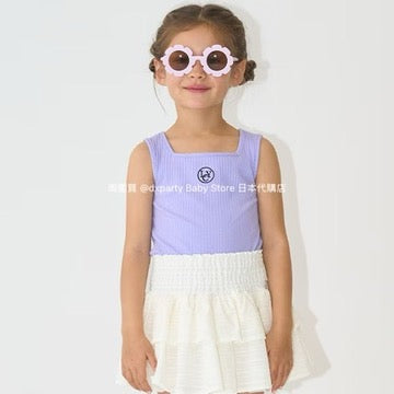 Japanese children's clothing Ly# mine square neck vest 100-150cm girls summer TOPS