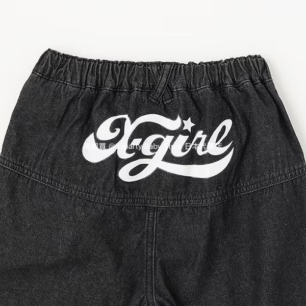 Japanese children's clothing X-girl Stages ripped jeans 110-140cm girls summer PANTS