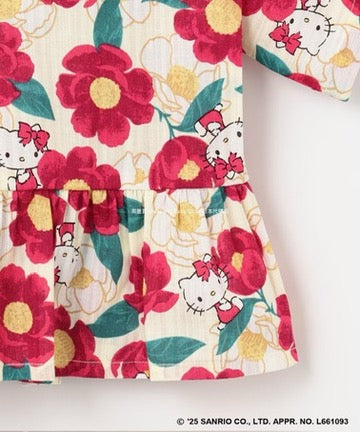 Japanese children's clothing aF#a325 x Sanrio Jinbei Japanese Kimono 90-130cm Girls Summer TOPS PANTS Japanese Summer Festival Special