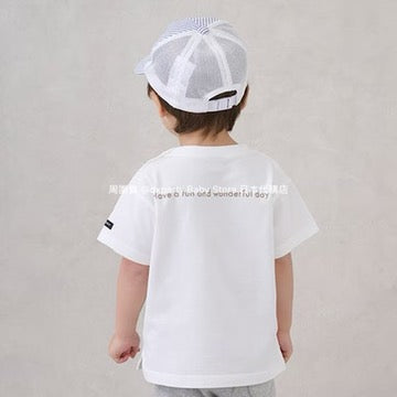 Japanese children's clothing pe#main anti-fouling series dog print top 80-130cm boys' summer TOPS