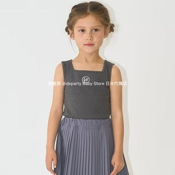 Japanese children's clothing Ly# mine square neck vest 100-150cm girls summer TOPS
