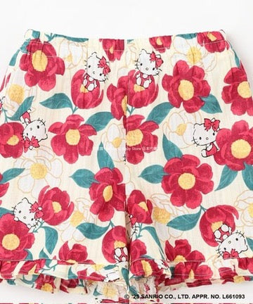 Japanese children's clothing aF#a325 x Sanrio Jinbei Japanese Kimono 90-130cm Girls Summer TOPS PANTS Japanese Summer Festival Special