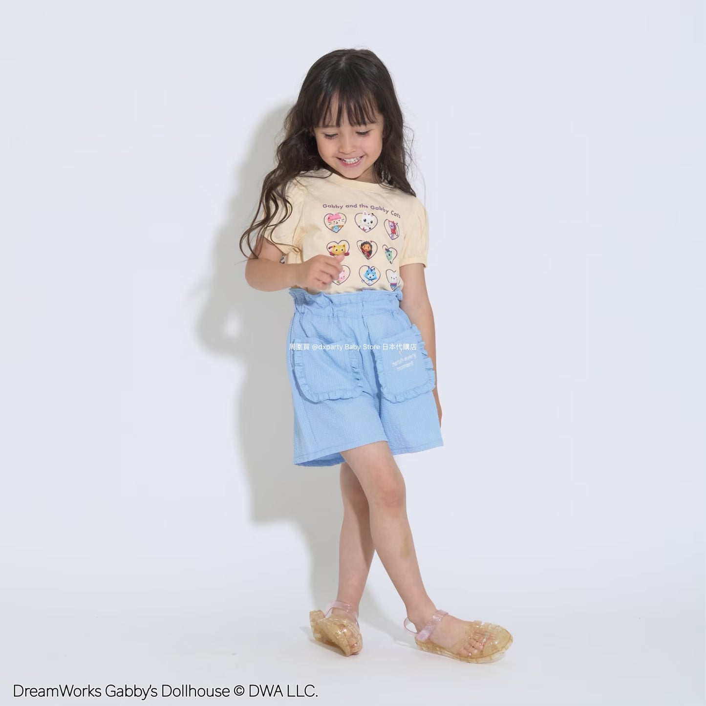 Japanese children's clothing Ly# mine x GABBY'S DOLLHOUSE printed top 100-130cm girls summer TOPS