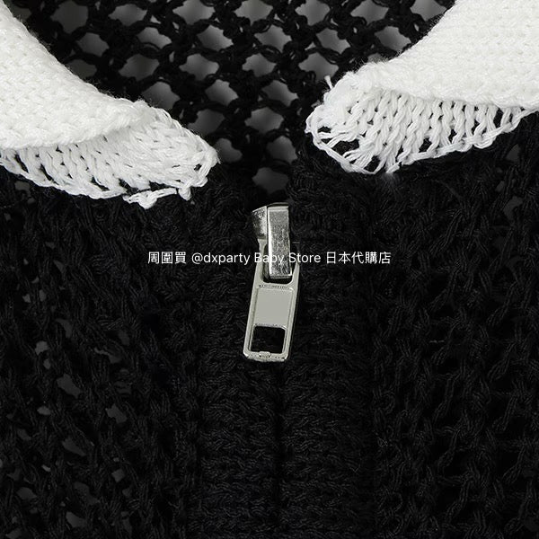 Lovetoxic Japanese children's clothing hollow knit short jacket 140-170cm girls summer OUTERWEAR