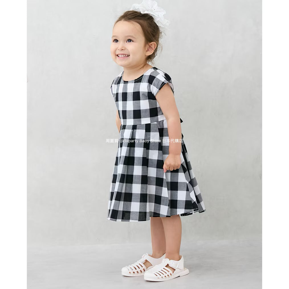 Japanese children's clothing pe#main back bow dress 80-130cm girls summer dresses