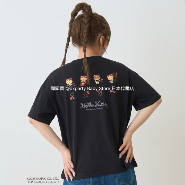 Lovetoxic x Sanrio Japan-Style Hello Kitty Cold-Contact Print Top (130-160cm) for Girls (Summer)