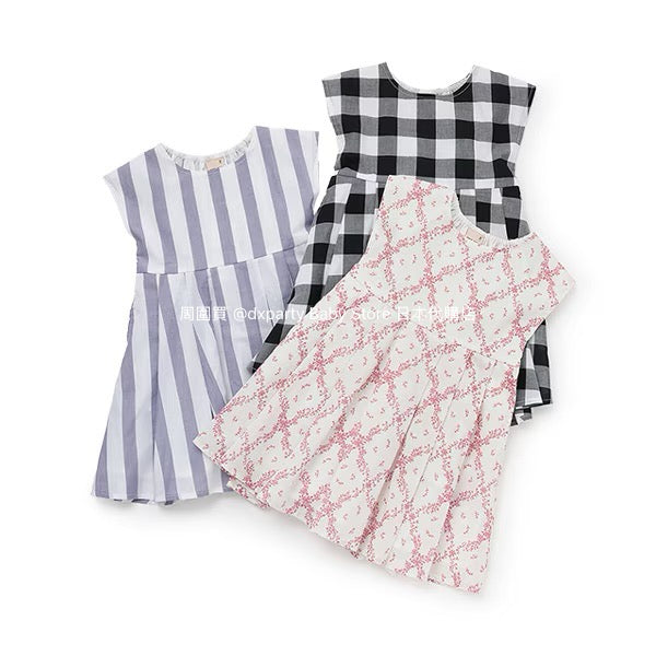 Japanese children's clothing pe#main back bow dress 80-130cm girls summer dresses